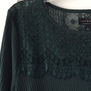 Lucky waffle knit green top